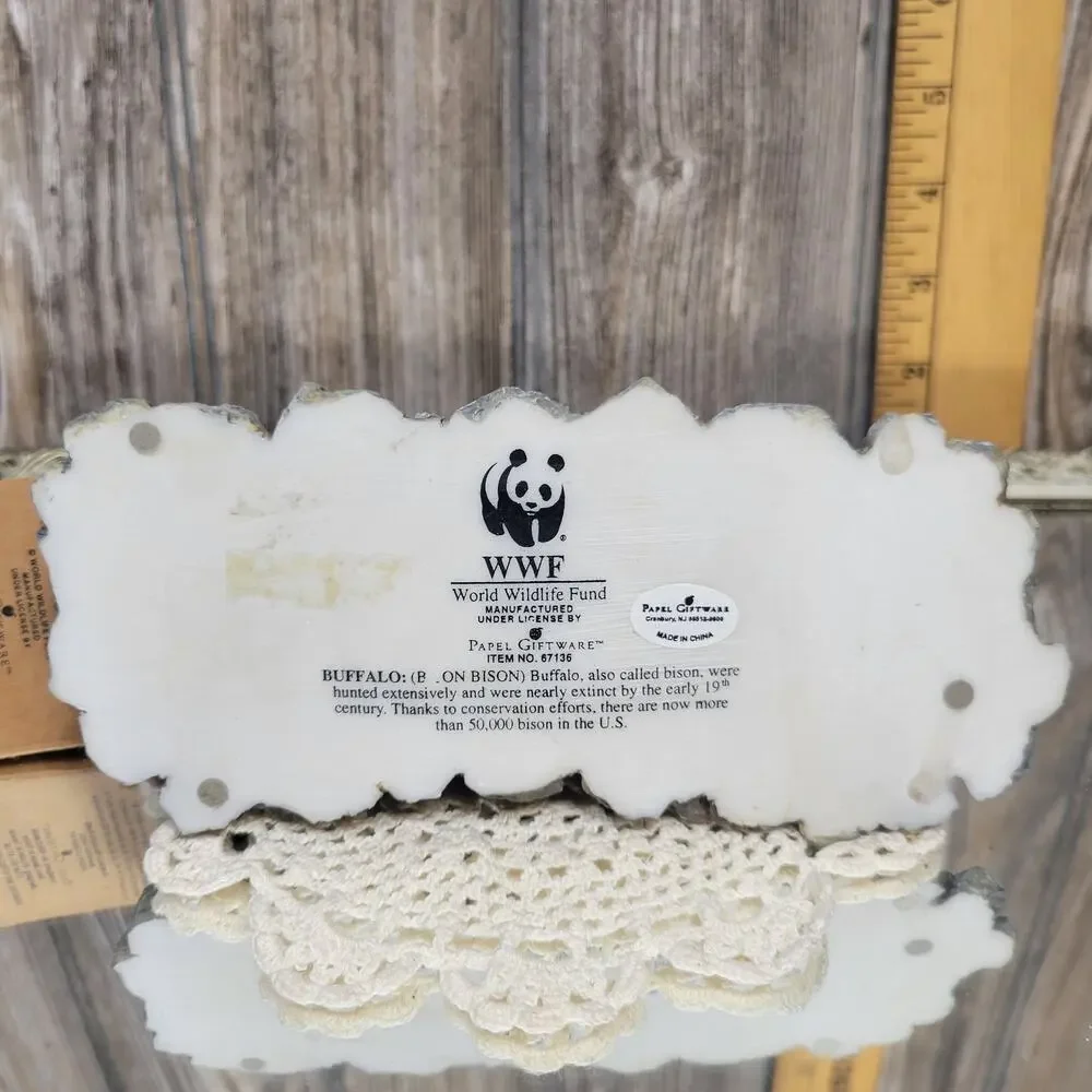 Vintage World Wildlife Fund Buffalo or Bison, Resin Figurine